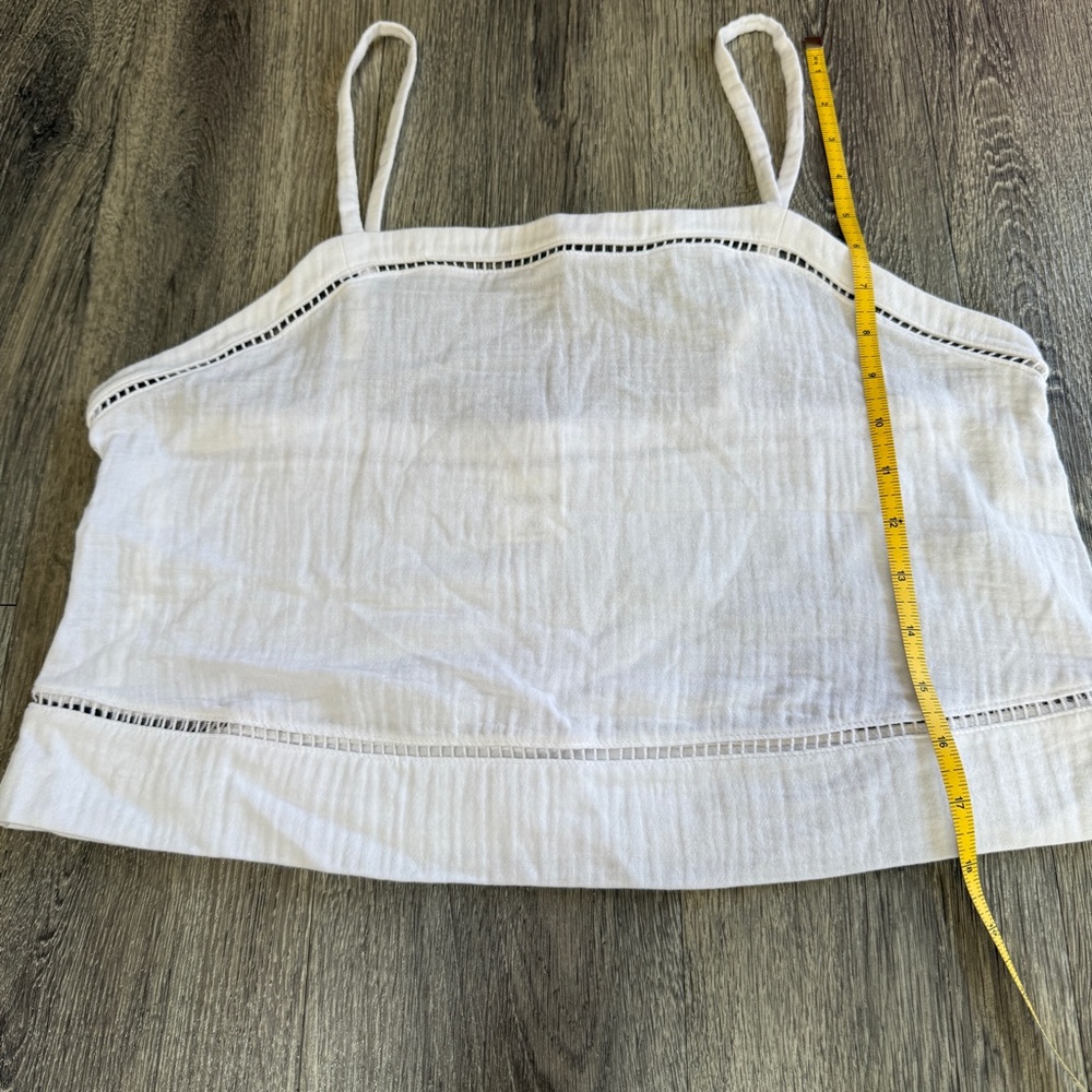 Soma White 100% Cotton Gauze Cropped Cami Size S - Picture 7 of 7